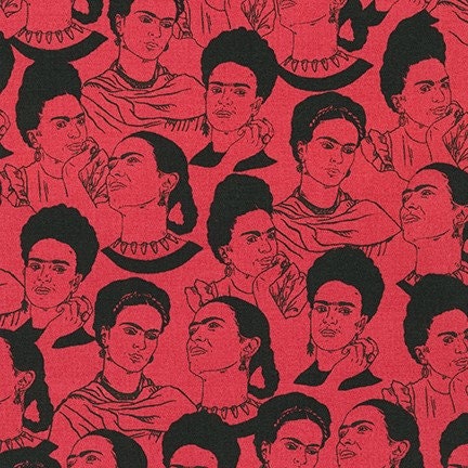 Frida Kahlo red fabric by Robert Kaufman
