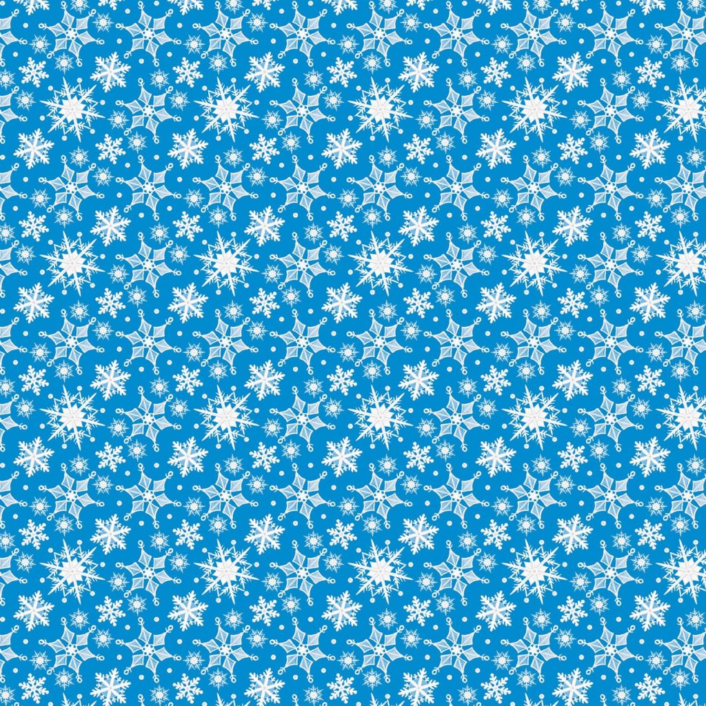 FINAL YARDAGE Wonderland Snow Blue Cotton fabric