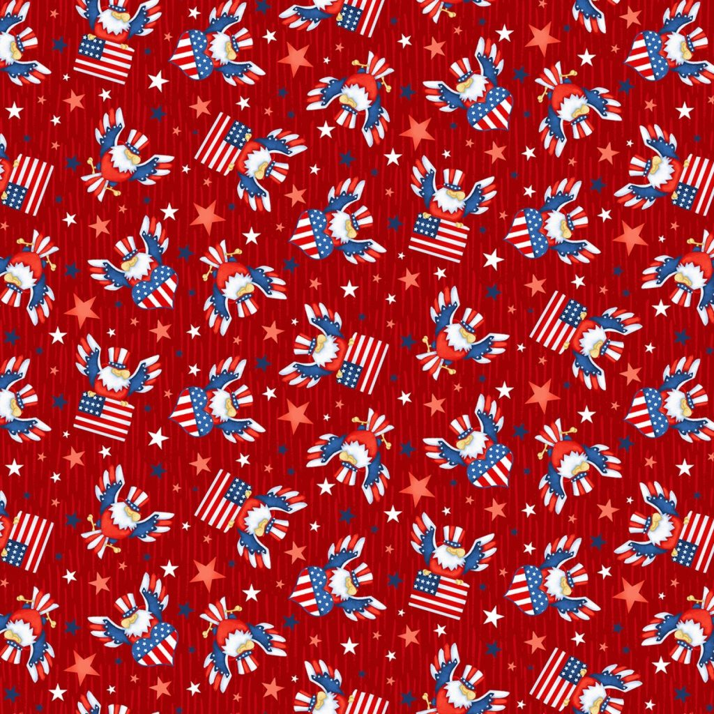Red Eagle Flag Toss Cotton Fabric
