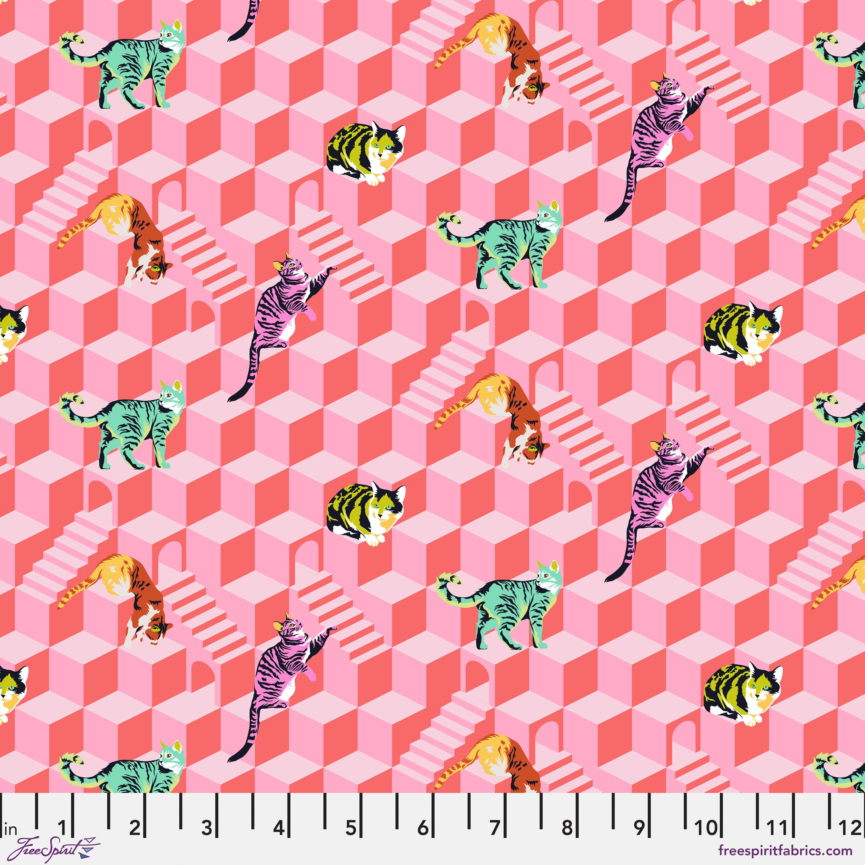Sitting Pretty Cotton Fabric by Tula Pink in blossom colorway - Image 1