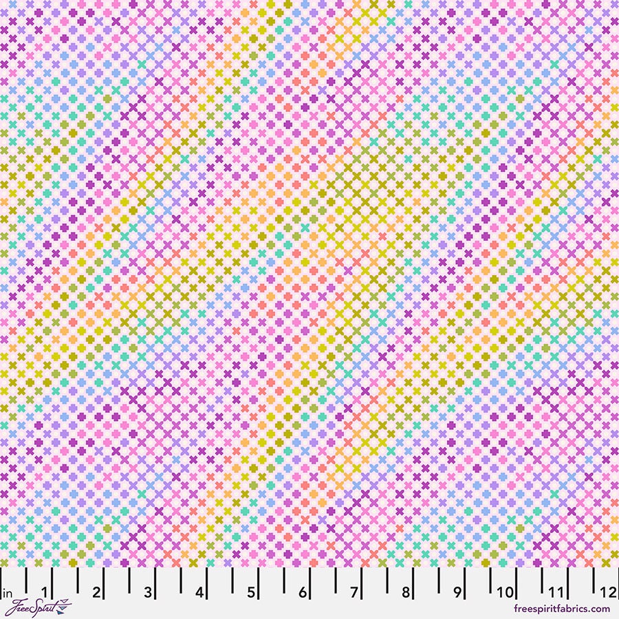 Northern Lights Cotton Fabric by Tula Pink in blush colorway