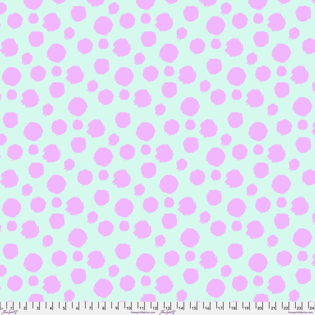 Fur Ball Minky Fabric by Tula Pink in technomint colorway