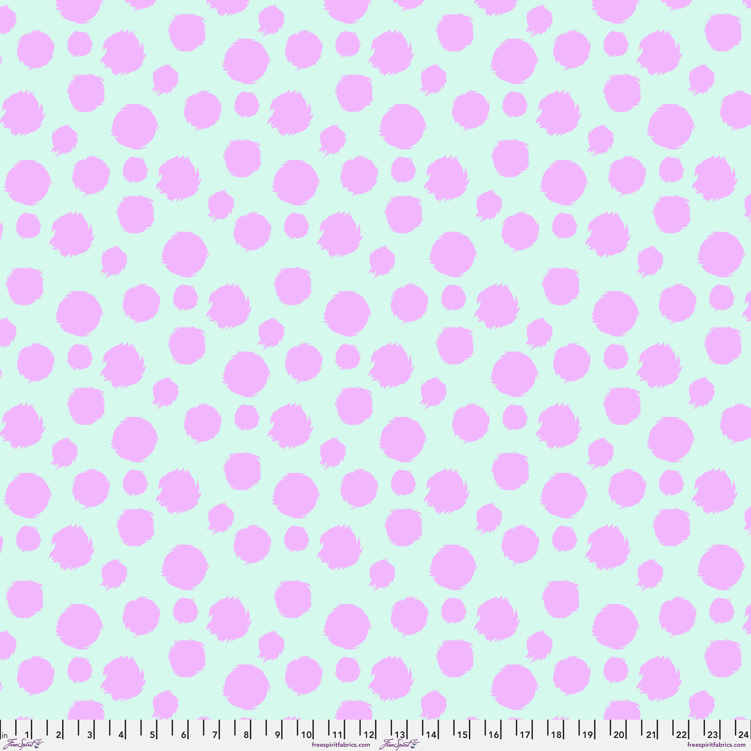 Fur Ball Minky Fabric by Tula Pink in technomint colorway - Image 1