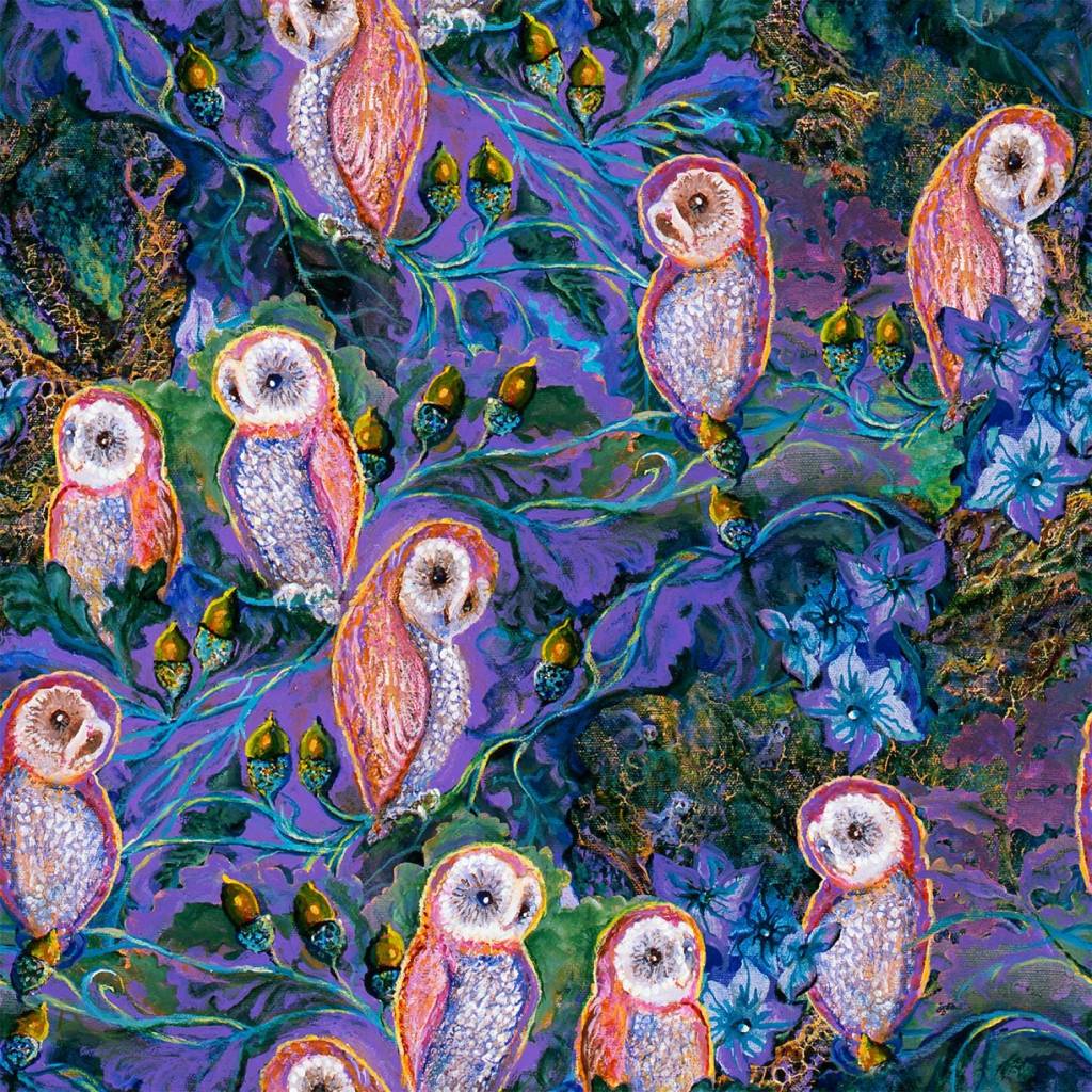 Love Is All Around Owlet Brood 100% quilting cotton fabric by 3 Wishes