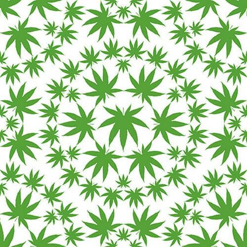 Small Cannabis Leaves Cotton Fabric