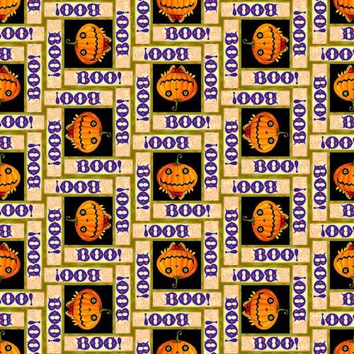 Boo Pumpkins Halloween Cotton Fabric