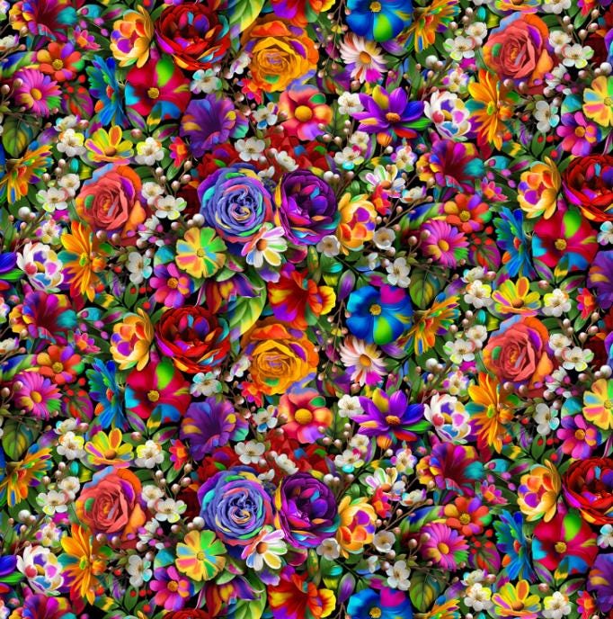 Multi Packed Floral Cotton Fabric
