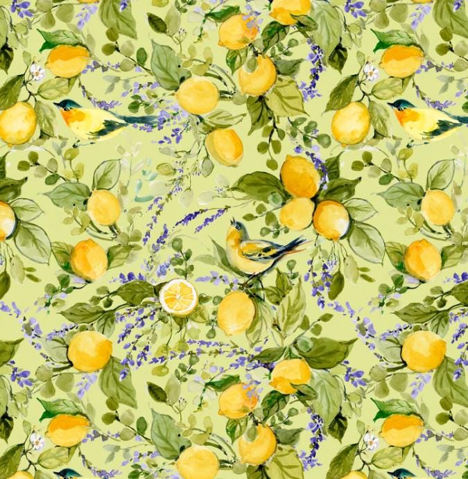 Lemons All Over Cotton Fabric