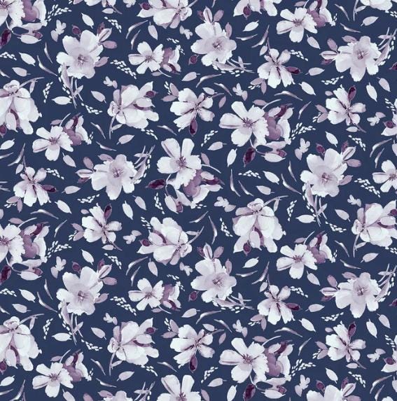 Meadow at Dusk Flower Toss Cotton Fabric