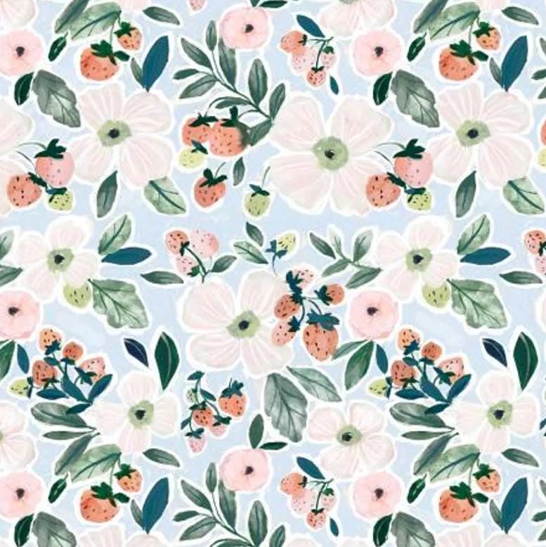 Multi Strawberry Jam Floral Cotton Fabric