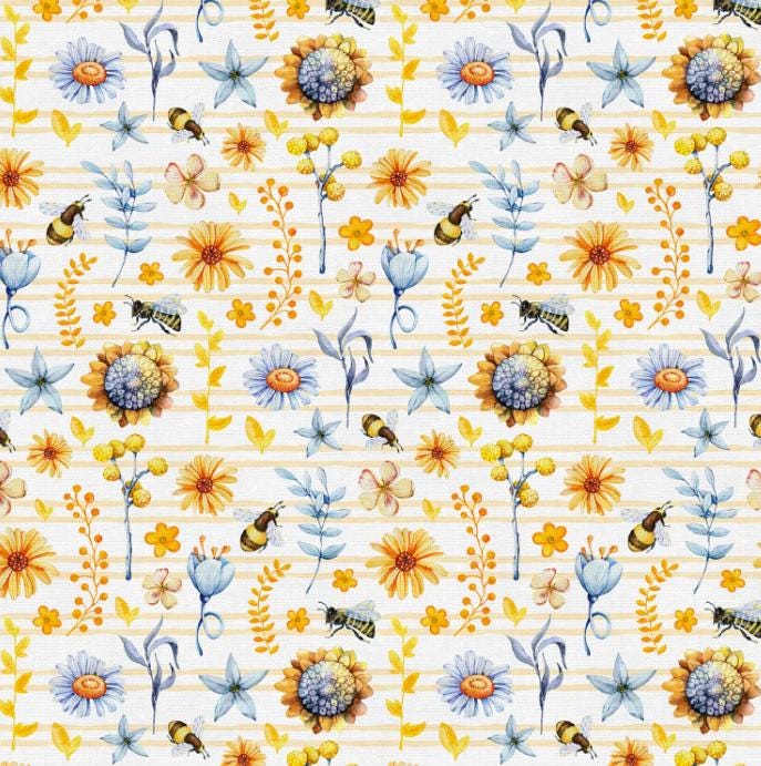 Sweet as Can Bee Pollination 100% quilting cotton fabric