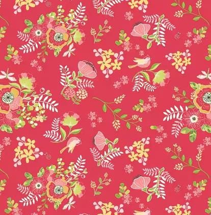Awakening Spring Palette Cayenne 100% quilting cotton fabric