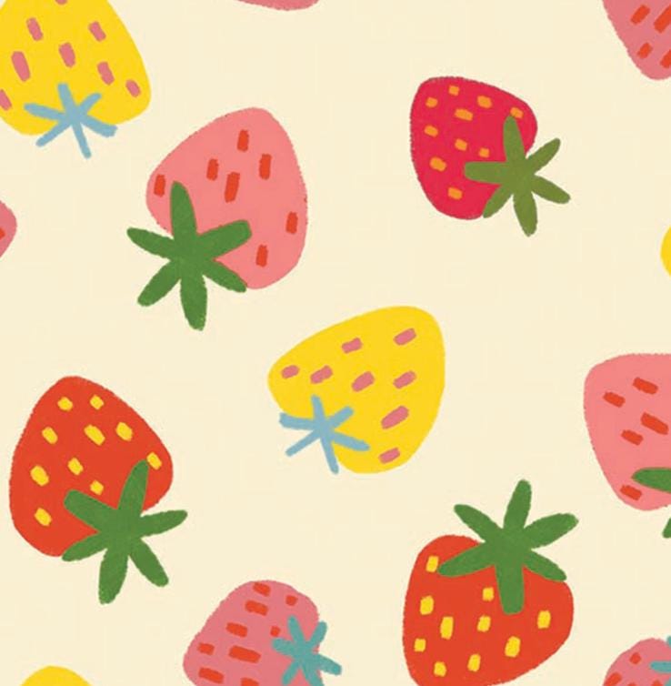 Vanilla Purrberries cotton fabric by the yard