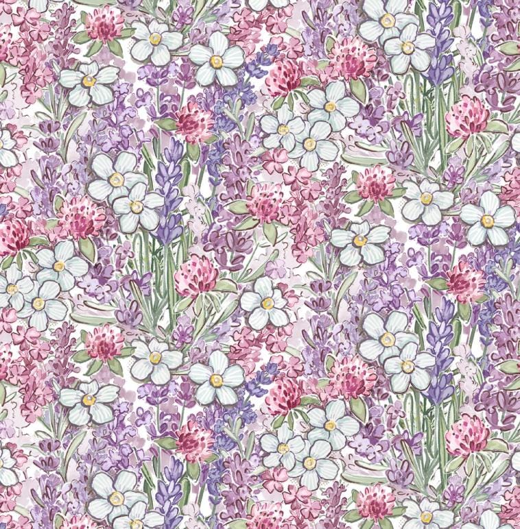 Packed Floral Multi 100% quilting cotton fabric